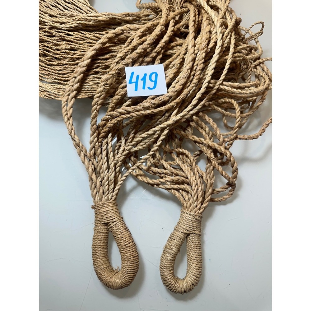 Vintage Hand Woven Sisal Rope Hammock Natural Fiber Mayan Boho Garden 10 ft - Picture 13 of 13